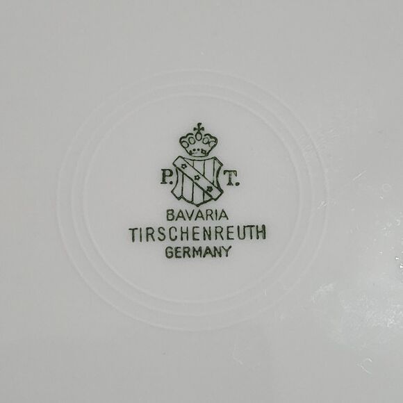 P.T. Bavaria Tirschenreuth Germany Porcelain Salad Plate Floral White Roses 7.5" - Picture 3 of 3